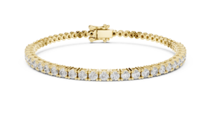 Pulsera de tenis de diamantes cultivados en laboratorio de moda, chapada en rodio, de oro amarillo de 18 quilates, ideal para regalo, fiestas, bodas, uso diario y de oficina para mujer. - Product Image 2