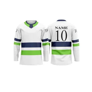 Maillot de hockey sur glace personnalisé imprimé, tissu en maille respirant, léger et durable, vêtements de sport d'équipe en gros - Product Image 6