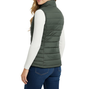 Womens Puffer Vest Casual Sleeveless Stand Collar Full Zipup Warm Outerwear With Pockets Casual Office Outerwear Travel Outfits - Product Image 2