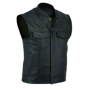 PU Leather Material Lightweight Comfortable Fit Streetwear OEM Fashion <b>Men</b> Leather <b>Vest</b> Casual Sleeveless Outerwear Smooth - Product Image 5
