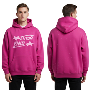 Customized Logo Sublimation 100% Cotton Polyester Long Sleeve Printed Oversize <b>Pullover</b> Personalized <b>Mens</b> Hoodies Solid Pattern - Product Image 2