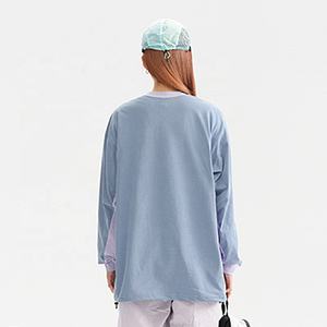 Alta calidad 100% poliéster secado rápido Unisex de gran tamaño de dos tonos de manga larga Camisetas activas al aire libre senderismo camiseta para hombres y mujeres - Product Image 2