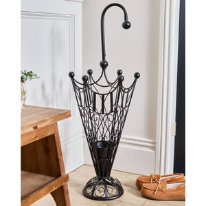 Vintage Style Matte Black Metal <b>Large</b> Ornate Scrolled Freestanding <b>Umbrella</b> Holder Stand Decorative Home Office Decor Hot Sale - Product Image 1
