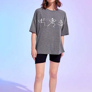 Women's Breathable Loose Casual Short Sleeve Round Neck T-Shirt <b>Rose</b> Red Pure Cotton Knitted Crop <b>Top</b> Daily Wear Inner Layer <b>Top</b> - Product Image 3