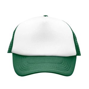 Casquette trucker en mesh vert et blanc personnalisée, haute qualité, 5 panneaux, fermeture snapback en mousse, pour hommes et femmes, vêtements de sport et athlétiques - Product Image 2