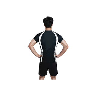 Camiseta Deportiva de Manga Corta para Hombre, Negra con Rayas Blancas, de Secado Rápido, Corte Ajustado, Cuello Redondo, para MMA, BJJ, Lucha, Grappling, Jiu Jitsu - Product Image 6