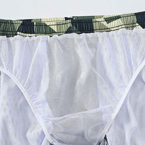 Custom <b>Men</b> Camouflage Print Beach Shorts Quick Dry Swim <b>Trunks</b> Elastic Waist Summer Swimwear OEM ODM Supplier - Product Image 4