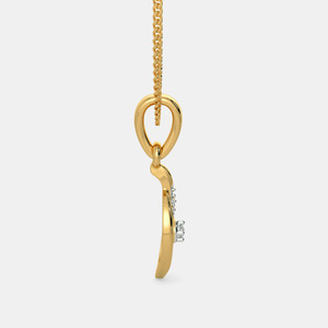 Collar con Colgante de Diamante Cultivado en Laboratorio, Corte Brillante Redondo, en Oro Amarillo de 14K, para Mujer - Product Image 4