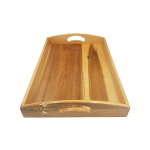 Plateau de service portable en bois sur mesure, vente en gros, élégant, pour desserts, fruits, pâtisseries, présentoir de table, Vaisselle Vietchoice - Product Image 6