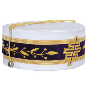 Nueva Gorra de Alta Calidad de la Orden de los Caballeros Templarios, Gran Maestro, Gran Encampamento, con Corona, Terciopelo Morado y Blanco - Product Image 3