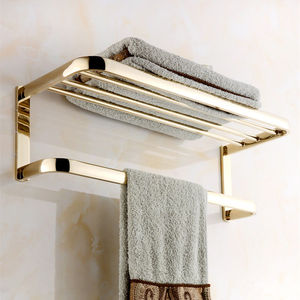 Ensemble d'accessoires de salle de bain Daystar Trade Double Gold en laiton massif, poli miroir, écologique, moderne, à fixer au mur - Product Image 3