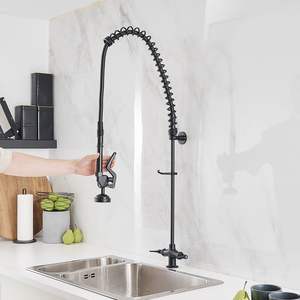 ก๊อกน้ำสำหรับห้องครัวดีไซน์แบบดึงลงได้สำหรับร้านอาหารเชิงพาณิชย์สีดำด้าน - Product Image 5