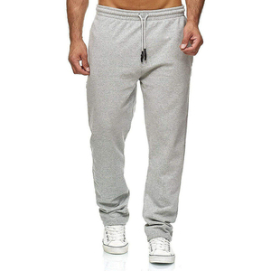 Pantalon de jogging pour homme 100% coton de haute qualité, taille élastique, confortable, élégant, lourd, uni, coupe droite - Product Image 1