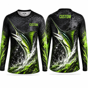 Camisa de manga larga con estampado New Marlin 2027, camisa de pesca personalizada para hombre, UPF 50, anti UV, poliéster, para adultos. - Product Image 6