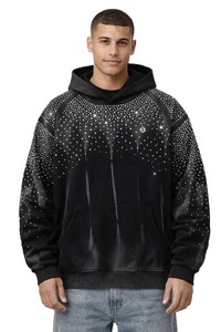 Sudaderas con Capucha Personalizadas de Alta Calidad con Degradado de Diamantes de Imitación, Estilo Urbano Oversize, 100% Algodón Felpa, Fabricación OEM a Granel - Product Image 4