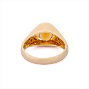 14K Solid Gold Natural <b>Citrine</b> Signet <b>Ring</b>-Resizable Hip Hop Wedding Band Set - Product Image 4