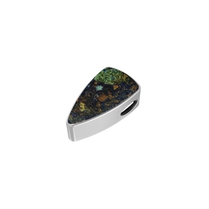 Premium 18K Gold Sterling Silver Fine Classic Slider Azurite Malachite Mix Shapes Spring <b>Lock</b> <b>Cable</b> Chain Bezel Setting Pack 6 - Product Image 4