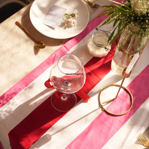Striped Cotton Linen <b>Tablecloth</b> Rectangular Pink White Washable Home Use Simple Style - Product Image 5