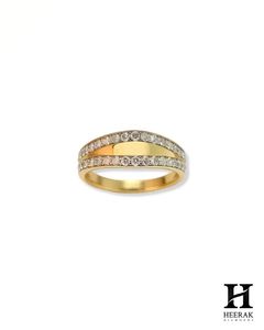 Luxury Split Row Wave Lab Grown Diamond Band 14K Yellow <b>Gold</b> Wide Curved Pave Statement <b>Cocktail</b> <b>Ring</b> - Product Image 1