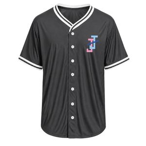 Maillot de baseball gris anthracite pour femme, à col en V et manches courtes, avec bordure blanche et broderie pour le sport d'équipe - Product Image 1
