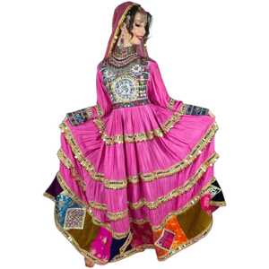 Robe afghane traditionnelle faite à la main de haute qualité pour femmes, vêtements afghans avec fermeture éclair et décorations en dentelle, prix robe de mariée - Product Image 1