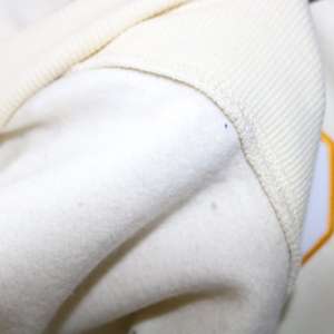 21 CREAM <b>Mock</b> <b>Neck</b> Sweatshirt 100% WHITE Applique Embroidery wide <b>neck</b> Sweatshirt Finer Threads - Product Image 6