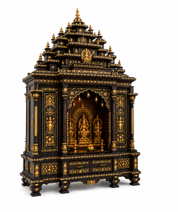 Traditional South Indian Style Teak Wood Temple Gopuram Pooja <b>Mandir</b> Cabinet-Customized Size Color Durable Home Furniture USA - Product Image 5