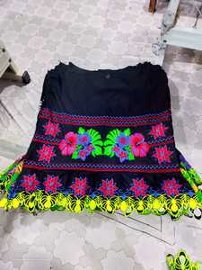 Plus Size Black A-Line <b>Skirt</b> Bohemian Floral Embroidery Natural Waist Women'<b>s</b> Mumu Dress Lava Lava Aroha Printed <b>Skirts</b> - Product Image 1