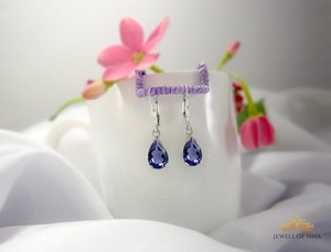 Bijoux fins, boucles d'oreilles clous en or jaune 14 carats, argent sterling 925, zircon, plaqué rhodium, pour cadeau de fête - Product Image 4