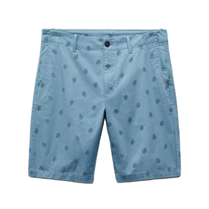 Pantalones Cortos Oxford para Hombre, Diseño de Puntos Azul Claro, Cintura Media, Cierre de Botones, con Bolsillos, Transpirables, de Algodón - Product Image 1