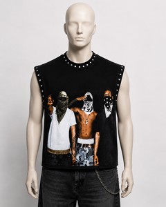 เสื้อกล้ามพิมพ์ลายกราฟิกสีดำ Glory Custom ผ้าฝ้าย 100% นุ่ม ระบายอากาศได้ดี แห้งเร็ว พิมพ์ลายตามสั่ง เสื้อยืดแขนกุดสำหรับทุกเพศ - Product Image 5