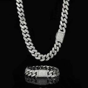 Collier chaîne cubaine en argent 925 avec diamants de laboratoire, plaqué or, style hip-hop, bijou de luxe pour homme - Product Image 4