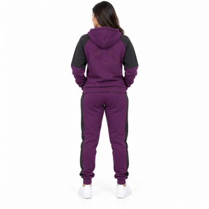 Ensemble de survêtement décontracté pour homme en coton 100 % écologique, léger, avec cordon de serrage, couleur beige unie, à capuche et manches longues - Product Image 3