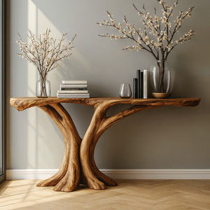 Mesa de Madera Maciza Natural Hecha a Mano, Mesa Consola Vintage, Tablero de Mesa Estilo Rústico Hecho en Vietnam - Product Image 4