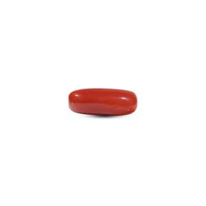 Handcrafted 7 Carat Red Coral Loose Gemstone Oval Cabochon for Fine Jewelry - Product Image 1
