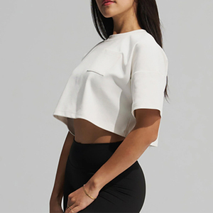 Superior Quality Women's Eco-Friendly 100% Cotton Lightweight Short Knitted Crew Neck <b>Crop</b> <b>Top</b>-Breathable Quick Dry - Product Image 6