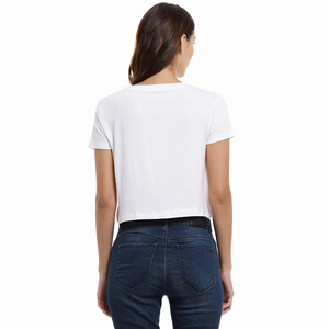 Camisetas Cortas de Algodón Lisas con Logotipo Personalizado para Mujer, Camisetas Cortas de Verano de Manga Corta para Mujer - Product Image 1