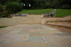 GROCON Modern Camel Dust Sandstone Natural Wall Coping Handcut/Natural Split Outdoor Exterior Garden Boundary Wall Caps - Product Image 6