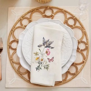Assiette de présentation en rotin style bohème chic pour table à manger, faite à la main, fournisseur exportateur - Product Image 3