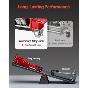 Martinetto idraulico da corsa in alluminio a basso profilo con pompa a sollevamento rapido e doppi pistoni, capacità 3 tonnellate (6614 libbre) - Product Image 4