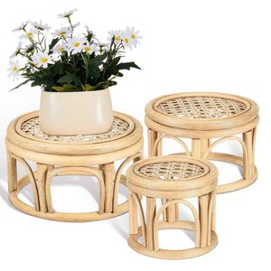 Minimalist Rattan Display Stands for Plant <b>Pots</b> Indoor <b>Large</b> Planter Holders <b>Flower</b> Holder Rack Custom Size Available - Product Image 2