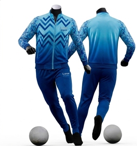 Ensemble de survêtement unisexe à motif géométrique chevron, coupe ajustée, veste zippée intégrale et pantalon, tenue de sport en gros pour l'entraînement - Product Image 6