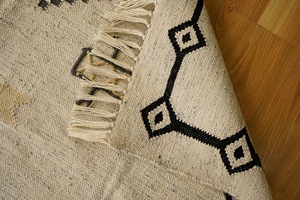 Dhurrie พรมทอแบบอินเดียวินเทจพรมแบบถักพรมปูพื้นพรมห้องนั่งเล่น - Product Image 5