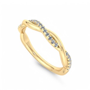 Anillo Infinito Trenzado con Diamantes Cultivados en Laboratorio, Banda de Diamantes Pavé, Oro de 14K/18K, Diseño de Cuerda Apilable, Anillo de Boda para Mujer - Product Image 5
