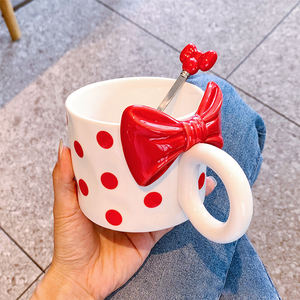 Taza de Cerámica para Té y Café de 420 ml con Cuchara, Apta para Agua Caliente y Fría, Taza para Leche - Product Image 3