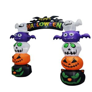Arco de Calabaza de Halloween de 8.2 Pies, Decoraciones de Jardín para Halloween con Luces LED, Arco Inflable Gigante - Product Image 2
