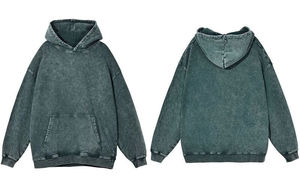 Sweat-shirt à capuche oversize en coton molletonné uni avec poche, style décontracté pour l'automne, à manches classiques, tricoté, pour homme - Product Image 3