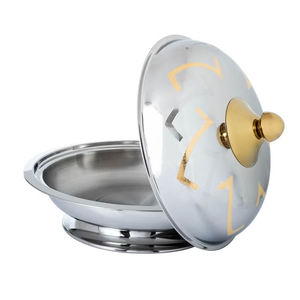 Marmite à soupe et à bouillon en argent, design dôme, magnifique faitout antique pour servir et réchauffer les aliments en cuisine - Product Image 4