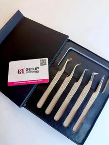 GETUP BROSONS IMPEX Precision Stainless Steel Anti-Static 10mm Eyelash Tweezers Set with Logo <b>Box</b> Packaging 90/Dolphin/<b>Boot</b> - Product Image 2