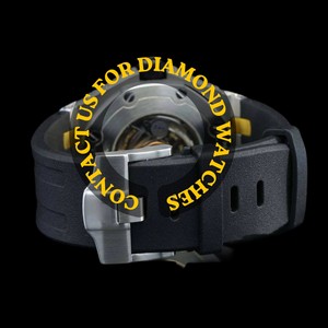 Reloj de Cuarzo con Esfera Negra Redonda, Diamantes Moissanite y Correa de Goma Negra, Diseño Clásico, Última Colección - Product Image 4